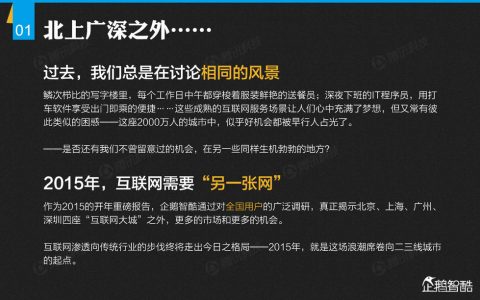 企鹅智酷：2015年中国二三线城市互联网跨界报告