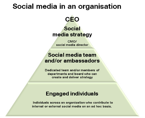 Pyramid diagram of company structure