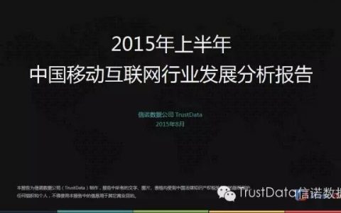 TrustData：2015年上半年 中国移动互联网行业发展分析报告