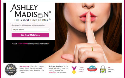 婚外情网站Ashley Madison用户最常用密码 12345高居榜首