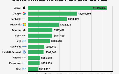 Expert Market：2015年科技企业员工价值排行榜 苹果居首