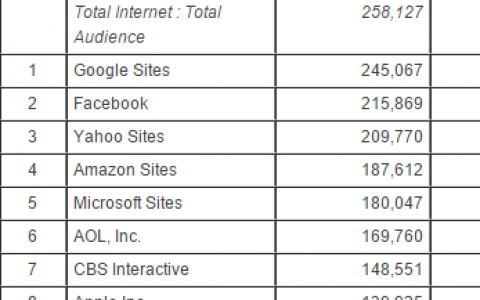 美网站独立访问用户排名出炉 谷歌位居榜首