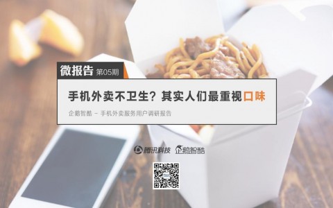 企鹅智酷：手机外卖不卫生？其实，人们更在乎口味