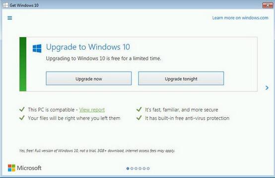 微软再逼用户升级至Win10：要么现在要么今晚