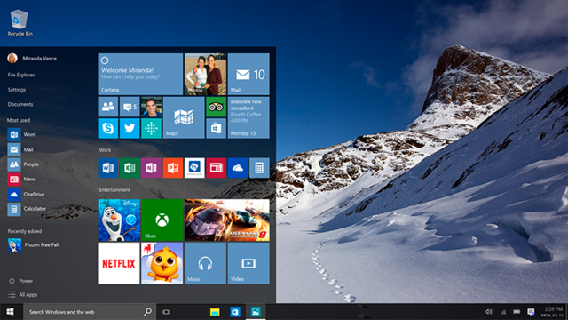 微软披露Windows 10成绩单：已完成目标1/5