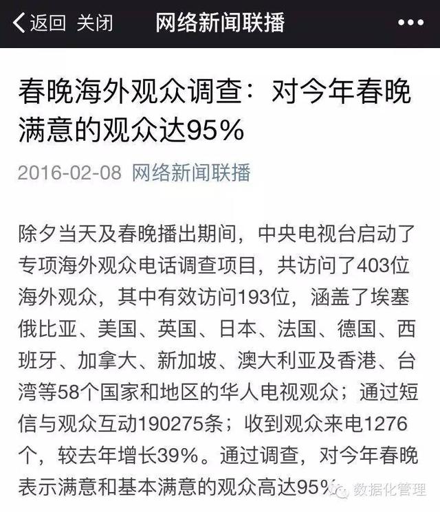 统计数据会撒谎？95%海外观众对春晚满意