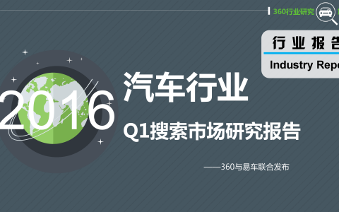 360：2016年Q1汽车行业搜索报告