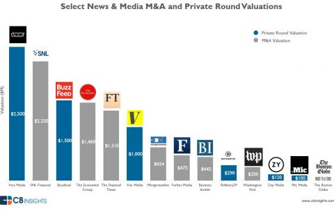 保守派媒体和网络新闻媒体初创企业估价比较