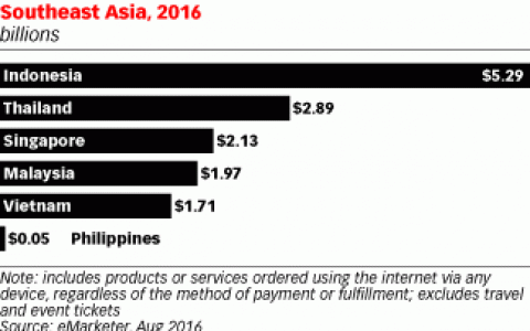 2016年东南亚社交电子商务占电子商务销售额的30%