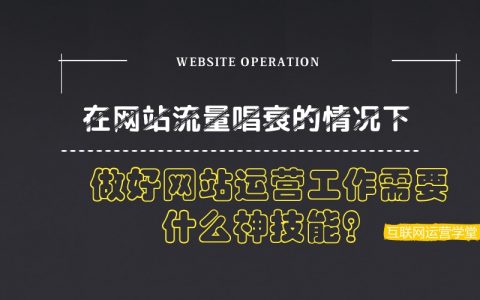 在网站流量唱衰的情况下，做好网站运营工作需要什么神技能？