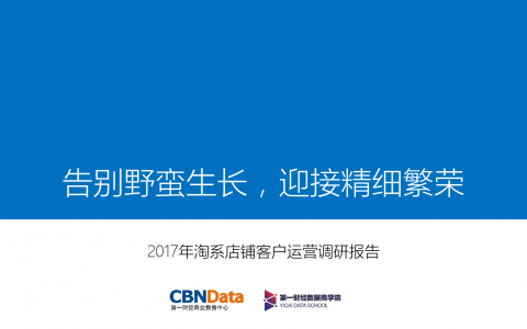 CBNData：2017年淘系店铺客户运营调研报告
