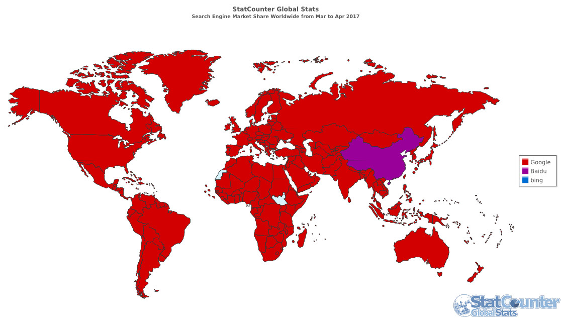 十张图看清百度与谷歌的差距——信息图