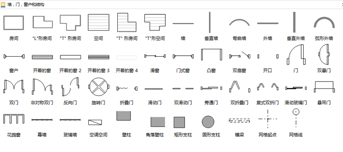 door window structure symbols