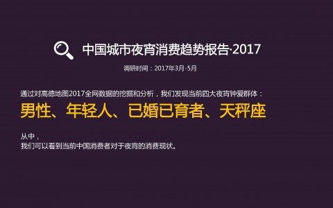 高德地图：2017年中国城市夜宵消费趋势大数据 90后已婚男性为主力