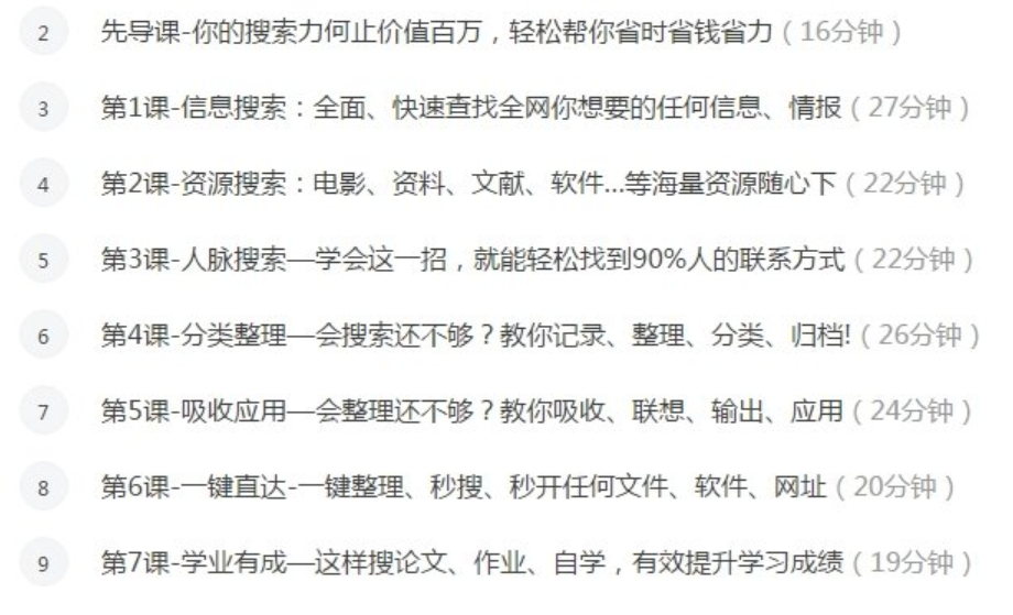 搜索课程脑图：快速找到你要的人脉、资源、信息资料、