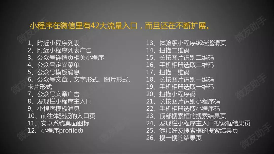 最全汇总 | 小程序在微信的42大流量入口，收好不谢！