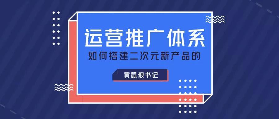 如何搭建二次元新产品的运营推广体系？