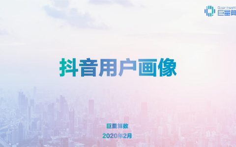 巨量算数：2020年抖音用户画像报告