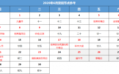 6月营销日历节点推荐