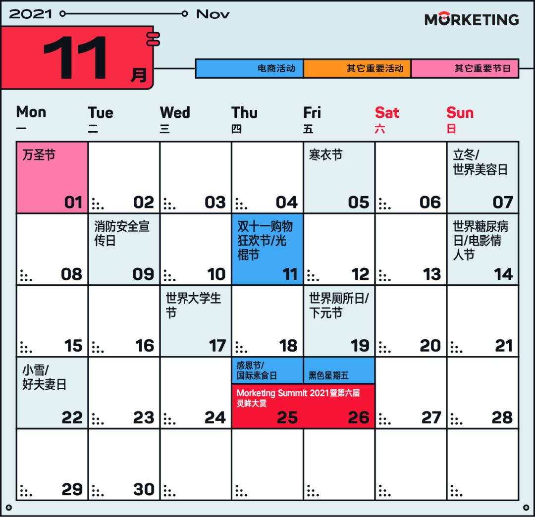 2021最全面的营销日历来了！| Morketing梳理