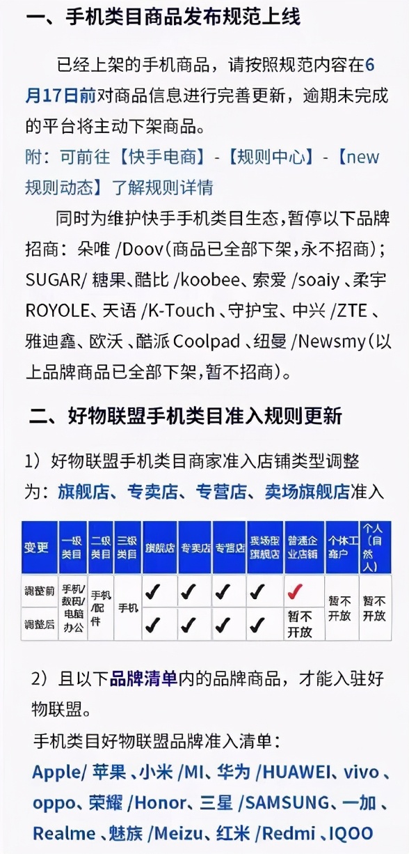 快手5月电商战报：23位带货达人销售破亿！快手严打山寨手机品牌