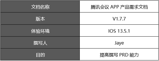 超详细腾讯会议的PRD文档