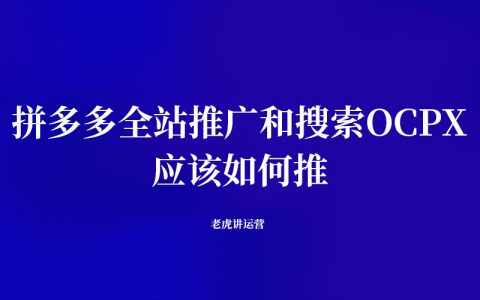 拼多多全站推广和搜索OCPX应该如何推