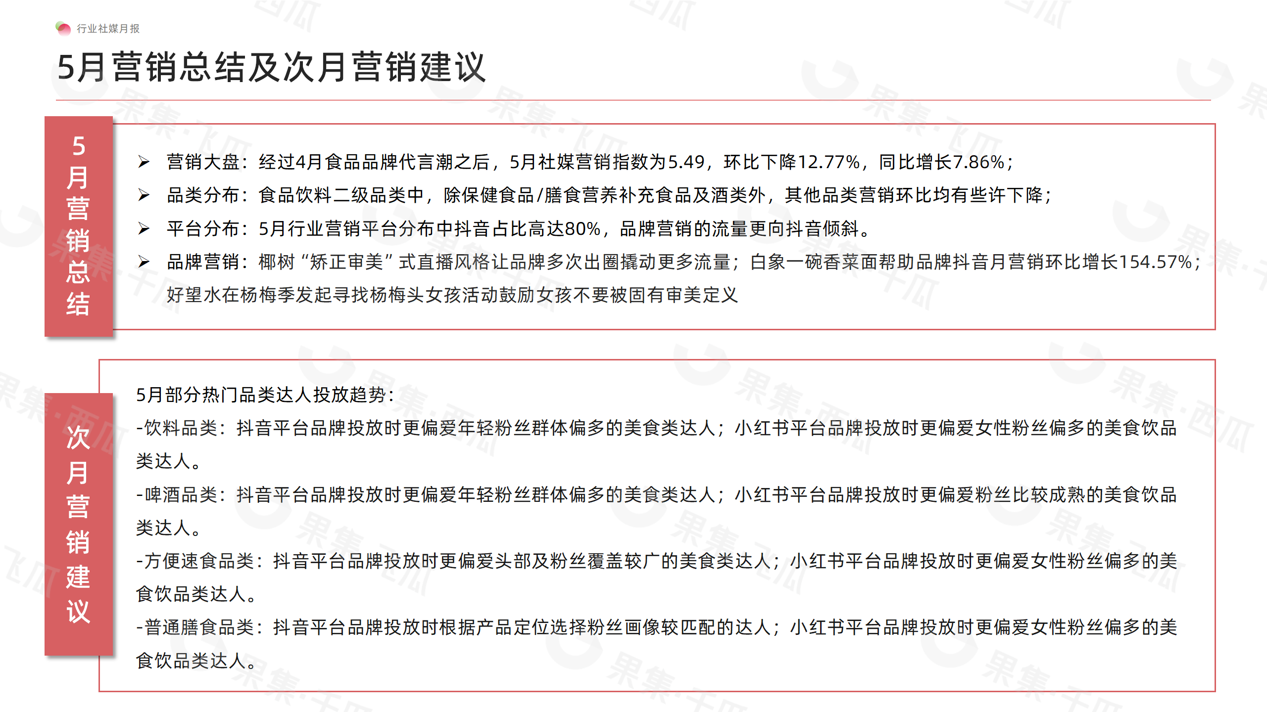 「果集·行研」2023年5月食品社媒营销月报-椰树矫正审美式直播风格让品牌多次出圈撬动更多流量