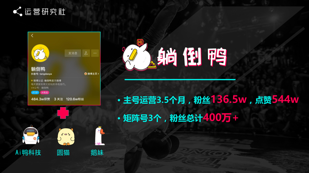 “躺倒鸭”抖音运营经验