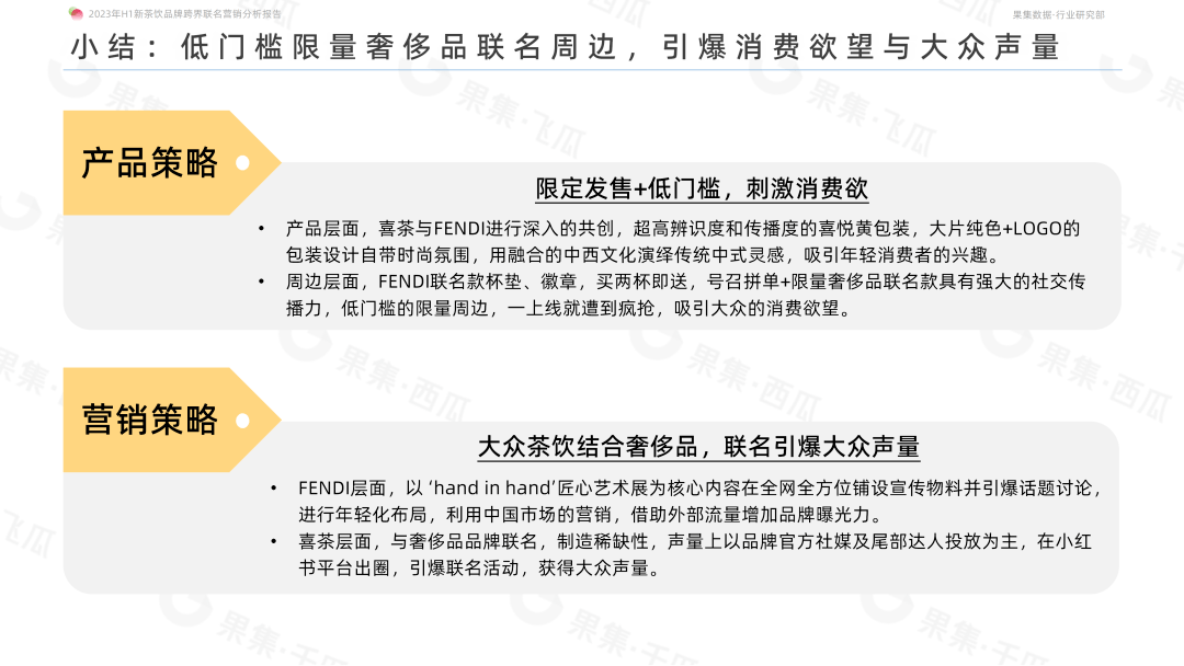 喜茶和FENDI、奈雪的茶和铃芽之旅等跨界联名合作如何成功破圈？2023年H1新茶饮品牌跨界联名营销分析