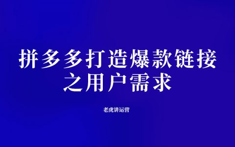 拼多多打造爆款链接之用户需求