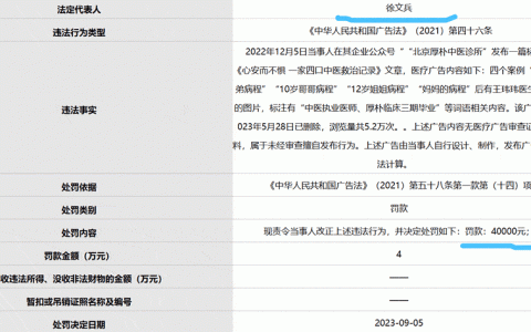 中医大咖徐文兵违反广告法被罚4万