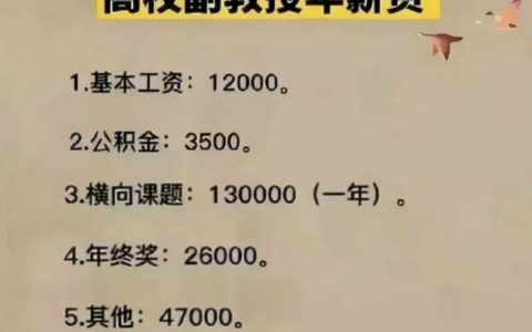 某大学副教授年薪曝光（总包46万）