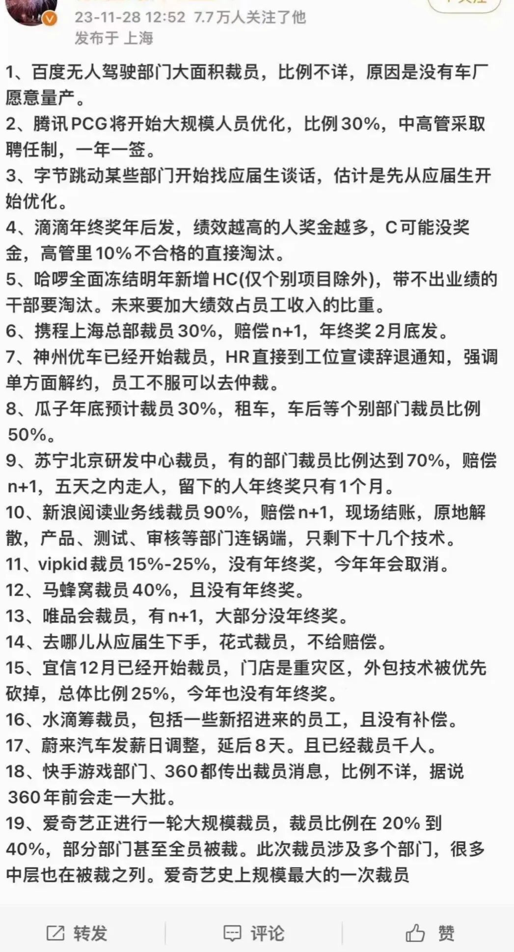 2023年最后一批失业潮来临，看看准不准！