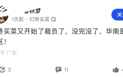 叮咚买菜又又又开始裁员了？华南是重灾区！