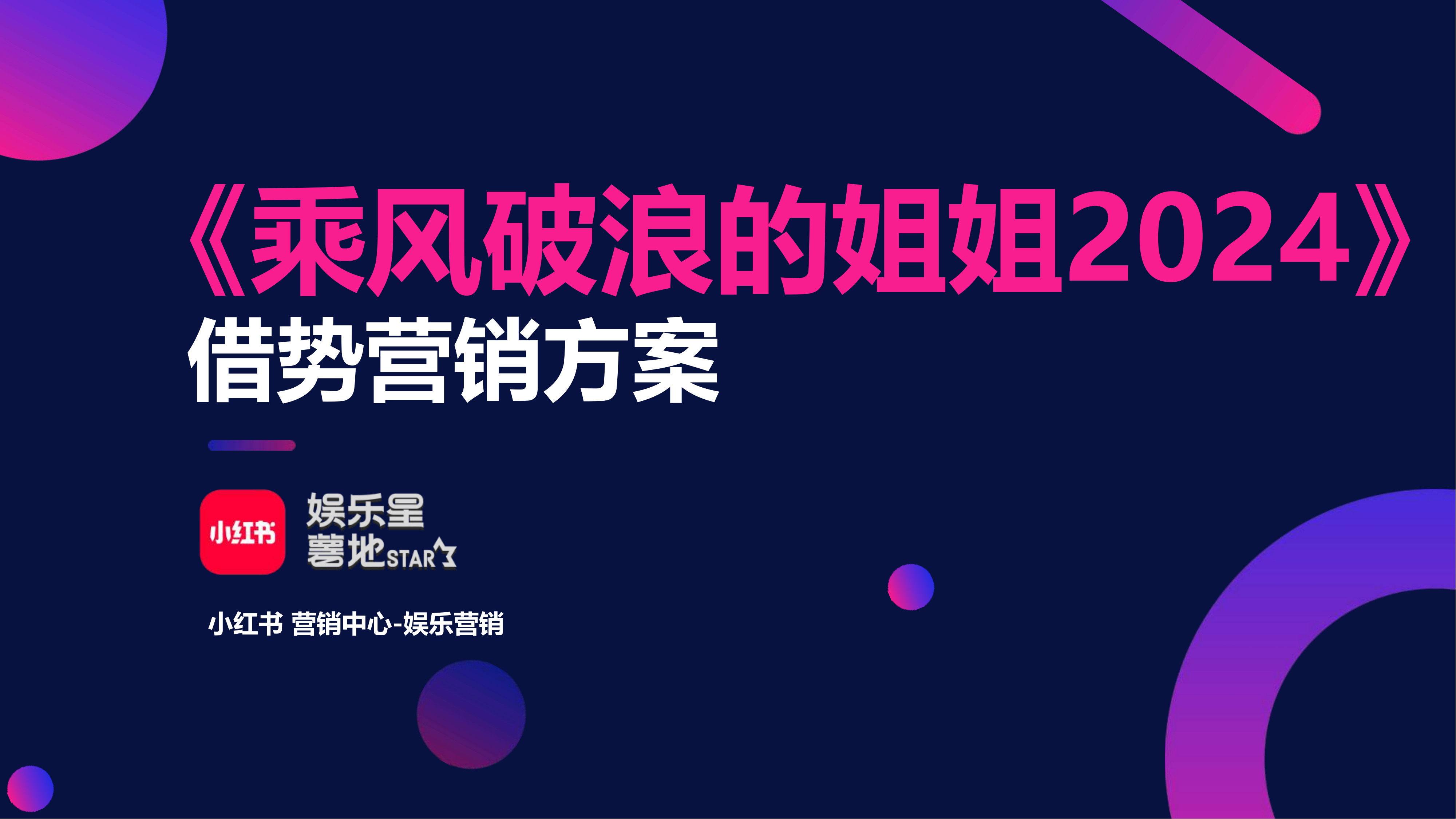 小红书《乘风破浪的姐姐2024》IP借势营销方案