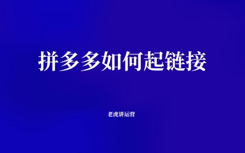 拼多多如何起链接