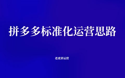 拼多多标准化运营思路