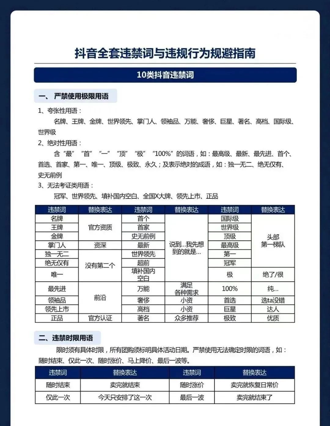抖音违规词及违规行为汇总（收藏吃灰）