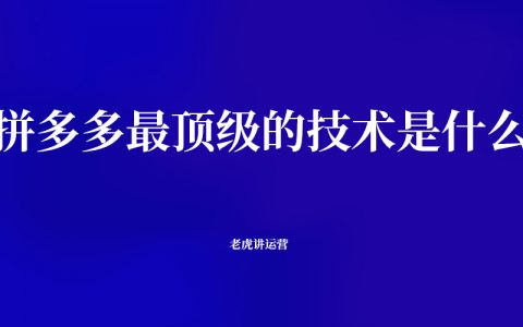 拼多多最顶级的技术是什么