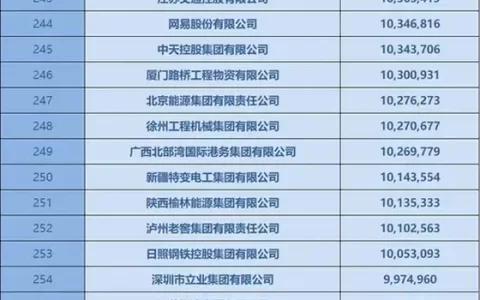 “2024中国企业500强”全名单