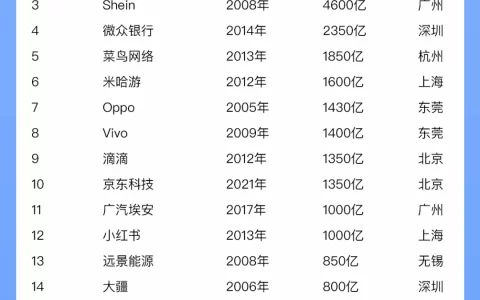2024中国独角兽企业排行榜