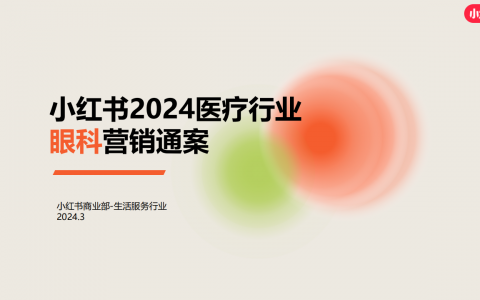 2024小红书眼科赛道营销通案