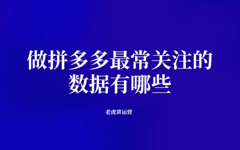做拼多多最常关注的数据有哪些