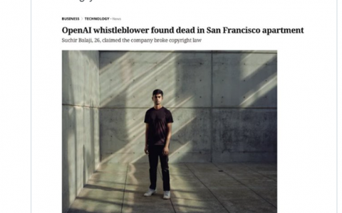 OpenAI吹哨人被证实死亡！年仅26岁