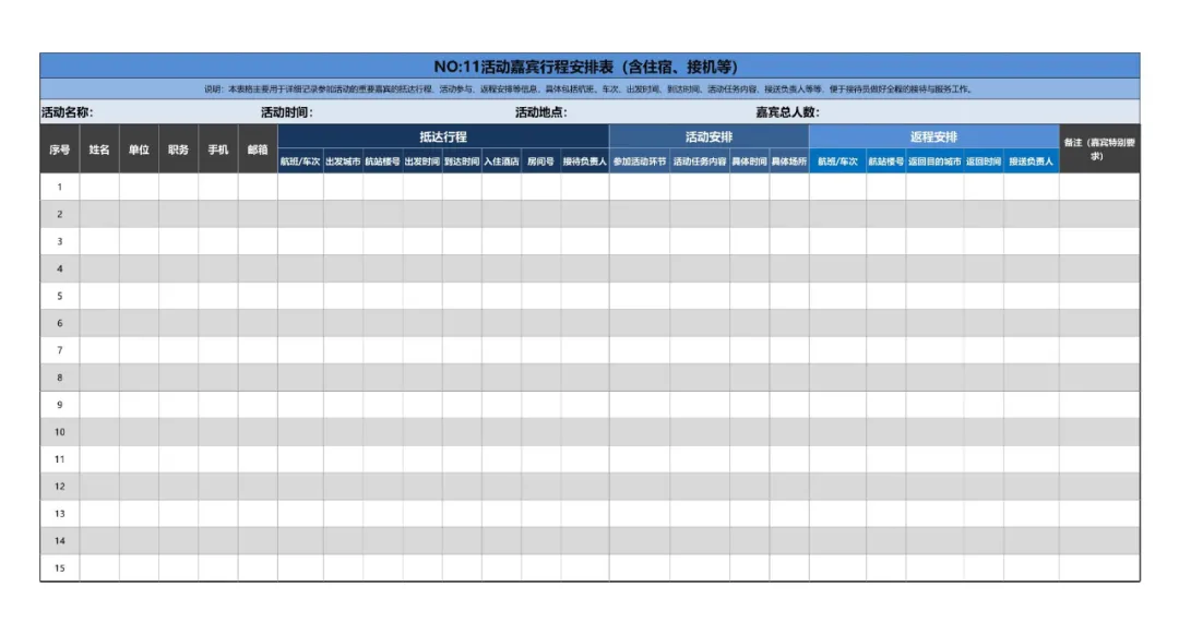 22张运营人常用表格（收藏备用）