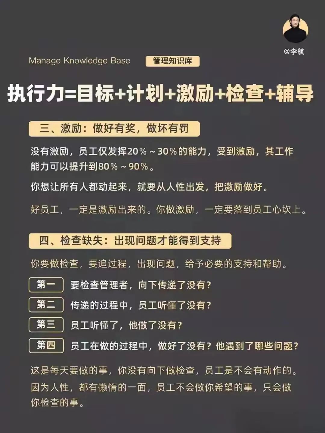 执行力=目标+计划+激励+检查