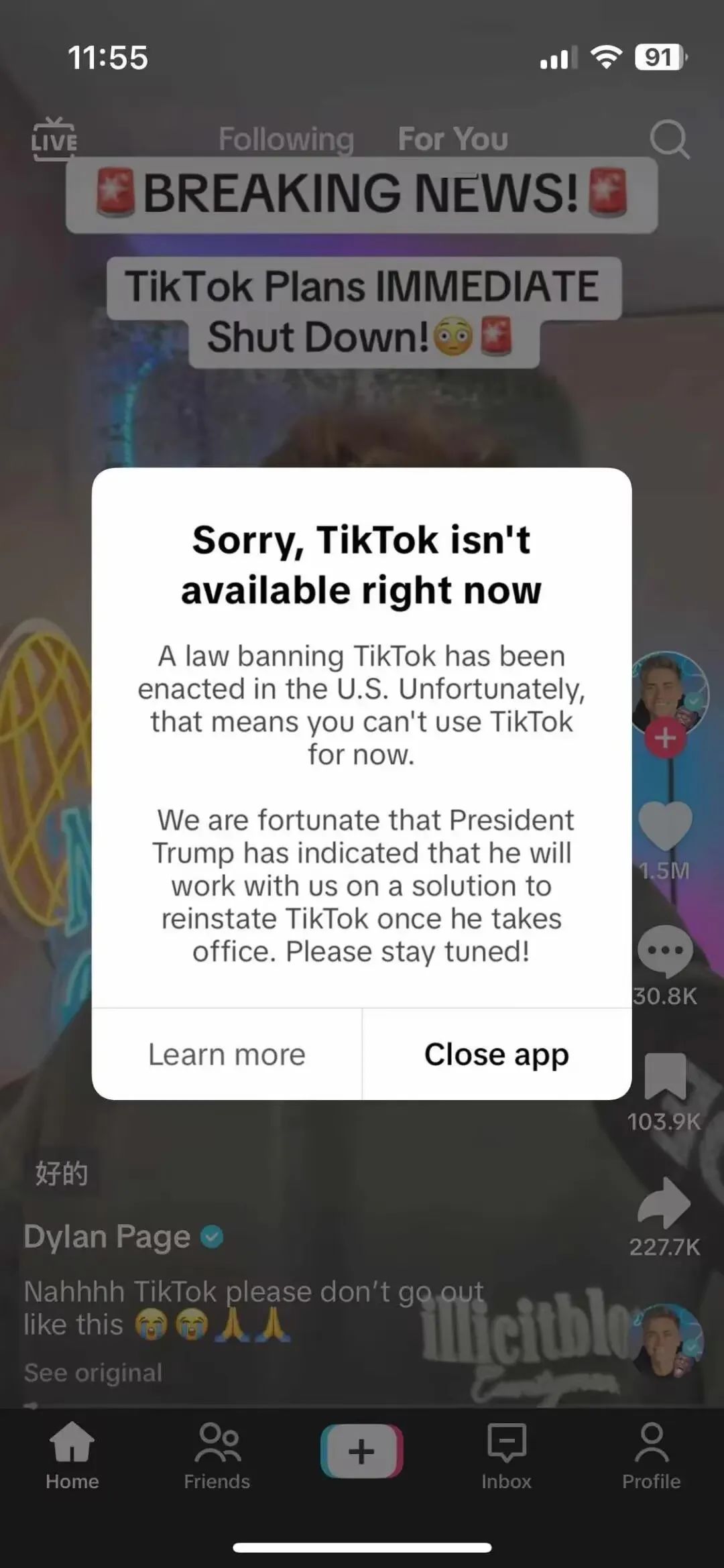 TikTok登录服务已被暂停！特朗普上台后可能有变化！