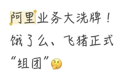 饿了么、飞猪洗牌，合并入阿里中国电商事业群