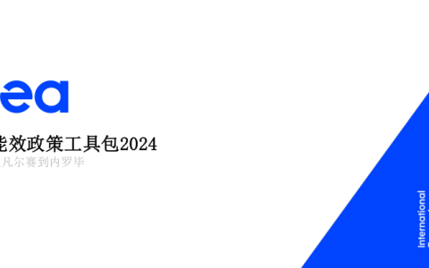 IEA：能效政策工具包2024